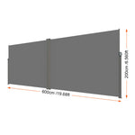 Amocart Retractable Side Awning Outdoor Privacy Polyester Water-proof Retractable Patio Screen UV 30+ Room Divider Wind Screen