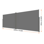 Load image into Gallery viewer, Amocart Retractable Side Awning Outdoor Privacy Polyester Water-proof Retractable Patio Screen UV 30+ Room Divider Wind Screen
