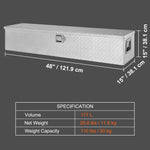 Amocart Heavy Duty Aluminum Truck Bed Tool Box, Diamond Plate Tool Box with Side Handle and Lock Keys for Pickup, Truck Bed, RV