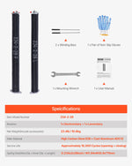 Amocart Garage Door Torsion Springs Pair Cycles Electrophoresis Black Coated for Replacement Garage Door Springs
