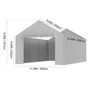 Bild in Galerie-Viewer laden, SucceBuy Carport Replacement Canopy Cover Garage Top Tent Shelter Tarp Heavy-Duty Waterproof &amp; UV Protected with Ball Bungees
