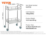 Charger l'image dans la visionneuse de galerie, Amocart Lab Trolley 3-Layer Rolling Cart Metal Mobile Trolley  220 lbs Weight Capacity for Lab Clinic Beauty and Salon
