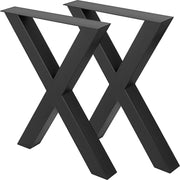 Load image into Gallery viewer, SucceBuy 2PCSMetal Table Legs Steel 2204LBS/1000KG Load  X-Shape with Pre-Drilled Holes for Home Use Commercial Bar Hotel Office - AMOCART
