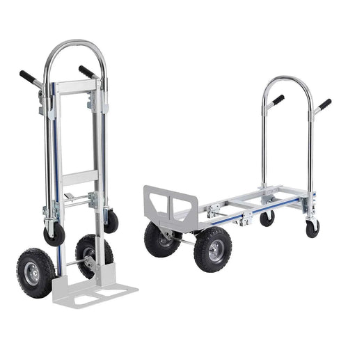 Amocart Folding Hand Truck Aluminum Heavy Industrial Collapsible Dolly Cart for Transport and Moving in Warehouse Supermarket