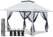 Load image into Gallery viewer, Customizable 13x13 Pop Up Gazebo with Mesh Netting,  Easy Set up Outdoor Gazebo Easy Up Screened Canopy for Patio and Backyard
