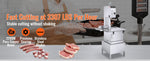 SucceBuy Commercial Electric Meat Bandsaw Stainless Steel Vertical Bone Sawing Frozen Meat Cutter with 6 Blades for Pork Beef