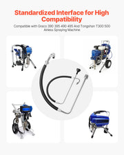 Load image into Gallery viewer, SucceBuy Suction Hose Tube and Reflux Line Sets AluminumAlloy an Rubber SuctionHose and Reflux Line Set Paint Sprayers Tool Part - AMOCART
