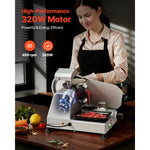 SucceBuy Commercial Meat Slicer 10 inch 320W Food-Slicer with SUS420 Blade 0-0.4 inch Adjustable Thickness for Frozen Meat Ham