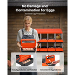 SucceBuy Chicken Nesting Boxes Metal Egg Laying Boxes with Protective Collection Lids Roll Out Nesting Box Easy Assemble for Hen