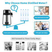 Load image into Gallery viewer, SucceBuy 4L Water Distiller Purifier Filter 1 L/H Distilling Speed Dispenser Drinking Bottle Softener Touch Screen Home Use
