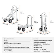Load image into Gallery viewer, SucceBuy Aluminum Folding Hand Truck Heavy Duty Industrial Collapsible Dolly Cart for Moving in Warehouse Supermarket
