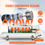 Amocart Continuous Bag Band Sealing Machine 6-12 mm Horizontal Band Sealer with Inflation Function for 0.02-0.8 mm Plastic Bags