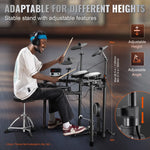 Amocart Electric Drum Set 32 Drum Kits & 480 Sounds, USB MIDI Supported 8 / 10 in Quiet Mesh+10 in Cymbals Drum Sticks Easy Use