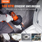 SucceBuy 12V Electric Drain Auger 25FT Cordless Plumbing Snake Auto Feed Pipeline Drain Clog Remover with Power Drill Homeuse