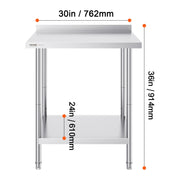 Bild in Galerie-Viewer laden, Amocart Stainless Steel Work Table Commercial Heavy Duty Food Prep Worktable with Adjustable Height for Restaurant Home
