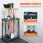 Load image into Gallery viewer, Amocart 10Slots Yard Garden Tool Organizer Long-Handled Tool/Rake/Broom Tower Storage Rack Stand Holder for Garage Organization
