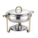 Amocart 4 Pack Chafing Dish Buffet Set Stainless Steel Chafer w/4 Full Size Pan Round Catering Warmer Server for Party Banquets