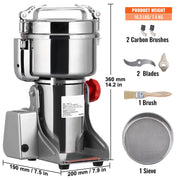 Bild in Galerie-Viewer laden, 【Premium】Amocart 150-2500g Electric Grain Mill Grinder Commercial Swing Spice Grinders for Dry Herbs Grains Spices Cereals Coff
