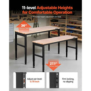 Load image into Gallery viewer, SucceBuy Multi Adjustable Workbench Woodworking Hardwood Work Bench with Power Outlets Foot Pads for Workshop Office Home Use
