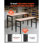 SucceBuy Multi Adjustable Workbench Woodworking Hardwood Work Bench with Power Outlets Foot Pads for Workshop Office Home Use