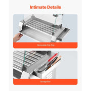 Load image into Gallery viewer, SucceBuy Hot Dog Roller 12/18/30 Hot Dog 5/7/11 Rollers Stainless Steel 750-1600W with Dual Temp Control Removable Shelf &amp; Tray
