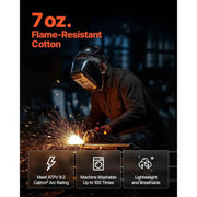 Load image into Gallery viewer, Amocart Flame Resistant Welding Jacket 7oz. FR Shirts for Men Machine Washable Cotton Heat-Resistant Welding Shirt - XL Size
