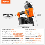 Bild in Galerie-Viewer laden, SucceBuy Coil Siding Nailer CN65 CN55 CN70 CN83 CN90 Pneumatic Siding Nail Gun Pallet Making Coil Nailer 70-120PSI Air Nailer
