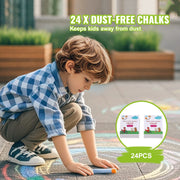 Load image into Gallery viewer, Amocart 32PCS Kids Drawing Board Painting Accessories with Chalks Dry-Erase Markers &amp; Paper Kit for Desktop/Standing Art Easel
