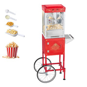 Load image into Gallery viewer, Amocart Popcorn Machine with Cart Stainless Steel Kettle Popcorn Maker with 2-Button Control Glass Wall PC Door 1 Scoop 3 Spoon
