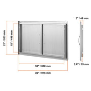 Charger l'image dans la visionneuse de galerie, 【Premium】Amocart BBQ Access Door Double Outdoor Kitchen Stainless Steel Flush Mount Door for BBQ Island Grilling Station Outsid
