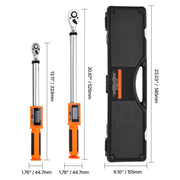 Load image into Gallery viewer, Amocart Digital Torque Wrench Set 2 Pieces1/2 3/8 Inch Drive 72-Tooth ±2% Torque Wrench w/Preset Value Buzzer LED Motorcycle
