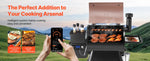 WiFi App-Controlled Pellet Grill, Amocart BBQ Smoker with LCD Controller for Camping