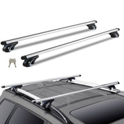 Load image into Gallery viewer, SucceBuy Roof Rack Crossbar Aliuminum Roof Rail Crossbar Baggage Luggage Carrier 200LBS Top Roof Crossbar Silver Black - AMOCART
