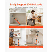 Load image into Gallery viewer, Amocart 2-Pack Cabinet Jack Support Pole Steel Telescopic Quick Support Rod Adjustable 3rd Hand System for Lifting Cargo Bars
