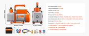 Load image into Gallery viewer, SucceBuy 3.5 CFM 4.5 CFM Vacuum Pump &amp; Gauge Set, Single Stage Rotary Vane HVAC &amp; Hoses for R134a R12 R22 R502a R410A R404 R407C
