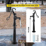 Load image into Gallery viewer, Amocart Hand Water Pump with Stand 15.7 x 9.4 x 53.1 inch Pitcher Pump &amp; 26 inch Pump Stand for Yard Garden Farm Irrigation Use
