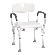 Load image into Gallery viewer, SucceBuy Shower Chair with Back Adjustable Height for Bathtub Non-slip Bathroom Bench Seat for Elderly Disabled 350 LBS Capacity - AMOCART
