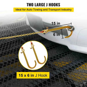 Load image into Gallery viewer, Amocart G80 V Bridle Chain 5/16" x 2' Towing Chain Bridle with 15" J &amp; T &amp; Grab Hooks Chain Bridle for Flatbed Truck Transport
