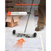 Load image into Gallery viewer, SucceBuy Magnetic Sweeper with Wheels 17 inch 10 lbs Load Capacity with Adjustable Handle, Pick Up Nails and Screws for Garages
