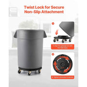 Load image into Gallery viewer, Amocart 1/2 Packs Trash Can Dolly Round Roller Base with 4 Lockable Wheels Rolling Barrel Cart Fit 20/32/44/55 Gal Containers
