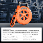 Amocart Pipe Locators 30m Underground P67 Waterproof Pipe Blockage Detector Sewer Wall Scanner Plumbing Tool for Plastic Metal