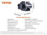 Load image into Gallery viewer, SucceBuy Shallow Well Jet Pump 115Volt Cast Iron/Stainless Steel Irrigation Water Pump for Agricultural Garden Irrigation System
