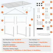 Load image into Gallery viewer, SucceBuy Goat Sheep Stand 51x23in Livestock Stand Metal Livestock Milking and Shearing Stand 21" to 33" Adjustable Height White - AMOCART
