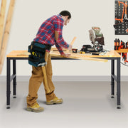 Load image into Gallery viewer, Amocart 2000 lbs Adjustable Garage Workbench 48/61" L x 20" W Work Table with 28.3"-38.1" Height &amp; Hardwood Top for Office Home
