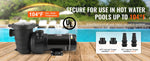 Amocart Above Ground Pool Pump 1HP/1.5HP/2HP Single Speed with Filter Basket for Above Ground Pools Hot Tubs Spas UL Certified