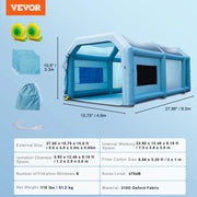 Load image into Gallery viewer, SucceBuy Inflatable Paint Booth with Blowers Inflatable Spray Booth Powerful Spray BoothCar Paint Tent Air Filter System - AMOCART
