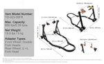 Amocart Motorcycle Stand Lift 850lbs Front Rear Combo Stand Lift Stand Front&Rear Wheel Fork Stand Heavy Duty Rear Wheel Stand