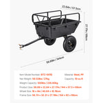 SucceBuy Garden Utility Trailer 10 Cu. Ft 500lbs ATV UTV Hauling Trailer Tow Behind Poly Dump Cart with 16" Tires for Lawn Mower