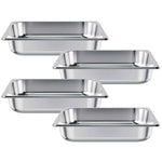 Amocart 2 4 6 Pack Stainless Steam Hotel Pan 1/2 Size Table Steam Pan Anti Jam Restaurant Supplies Rustproof Catering Storage
