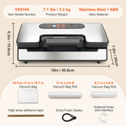 Load image into Gallery viewer, SucceBuy 90Kpa 130W Vacuum Sealer Food Packaging Machine with Free 10pcs Vacuum bags for Household Kitchen Vacuum Food Sealing
